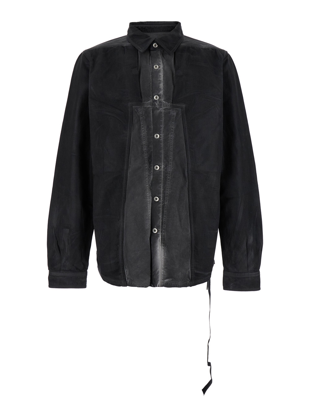 Drkshdw Men's Grey Splintered Shirt With Classic Collar And Faded Effect In Cotton Man Blouses