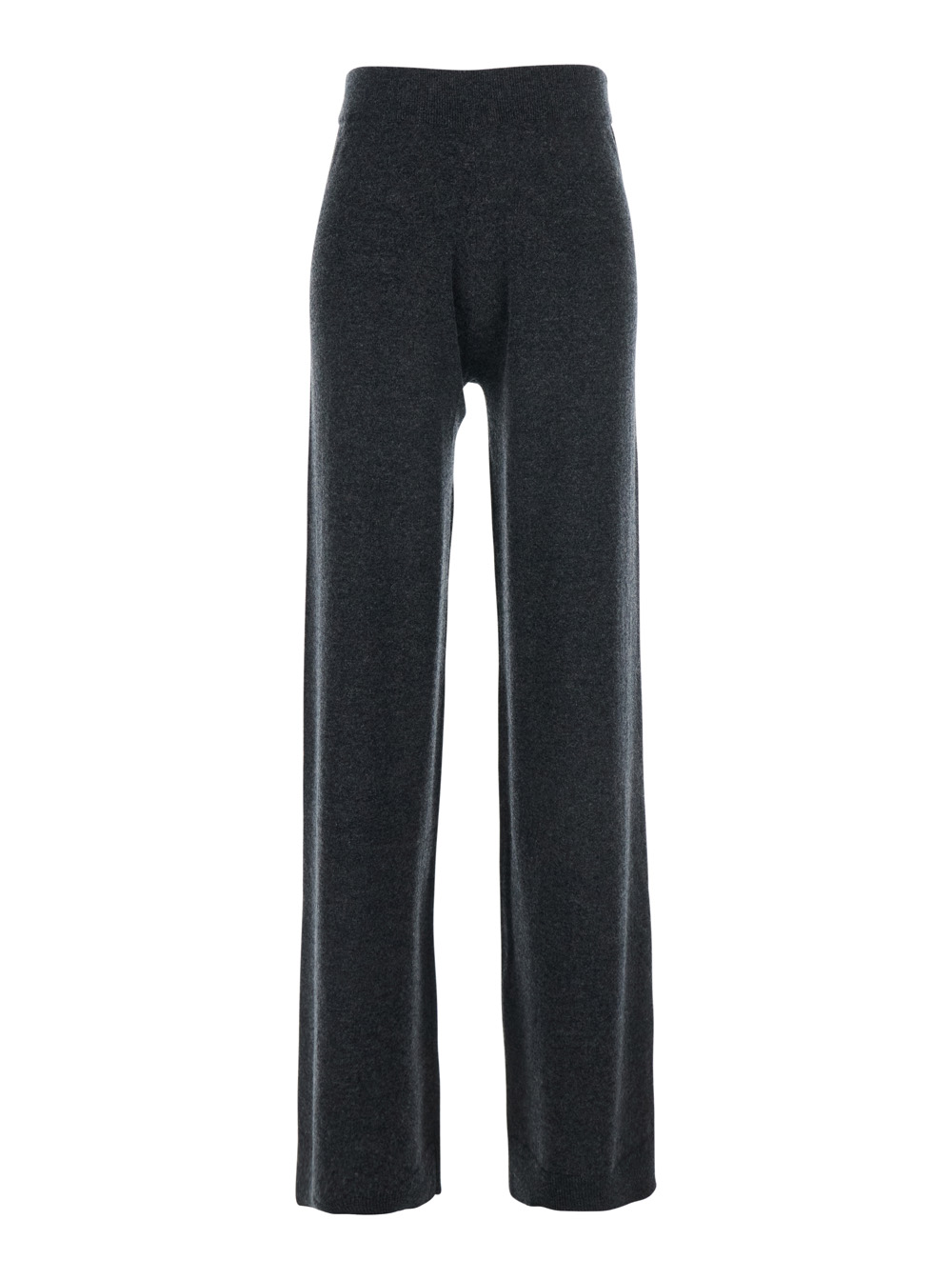 Allude Women's Grey High Waisted Trousers In Cashmere And Wool Blend Woman Virgin