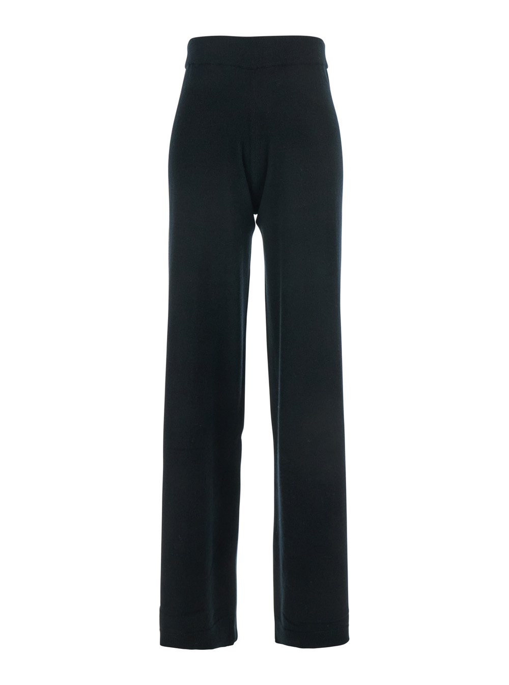 Allude Women's Black High Waisted Trousers In Cashmere And Wool Blend Woman Virgin