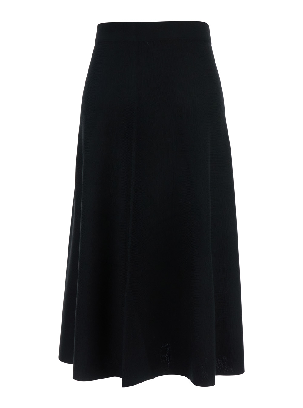 Allude Women's Black Knitted Skirt With Flared Design In Wool Woman Virgin