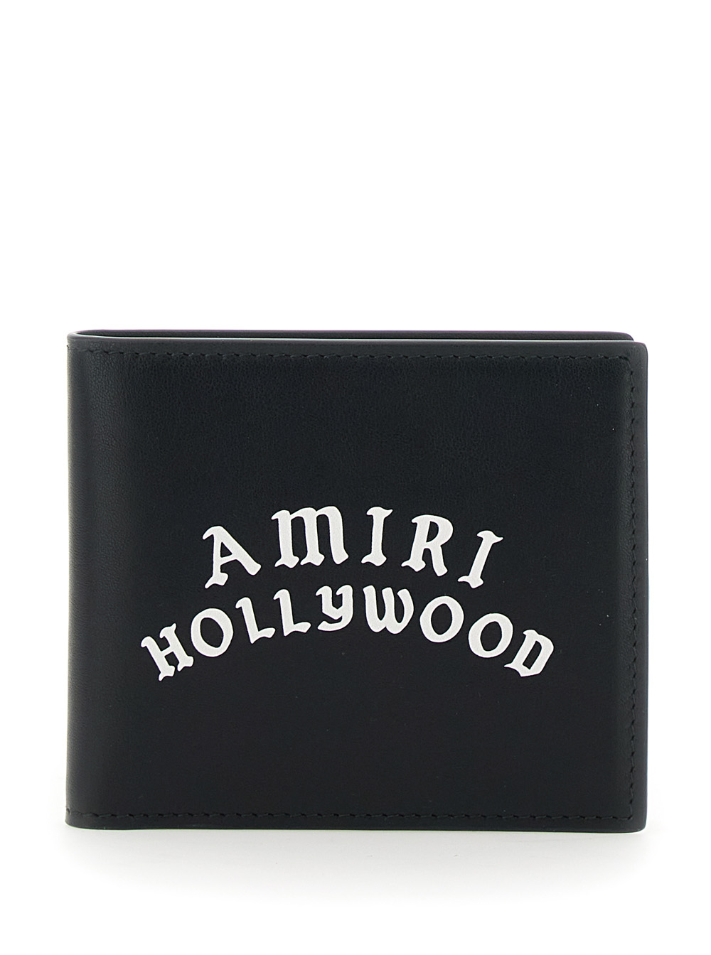Amiri Amiri Bi-Fold Wallwt with Logo Lettering on the Front in Leather Man Black Bovine Products - Men　Amiri 二つ折りウォレット、前面にロゴレタ