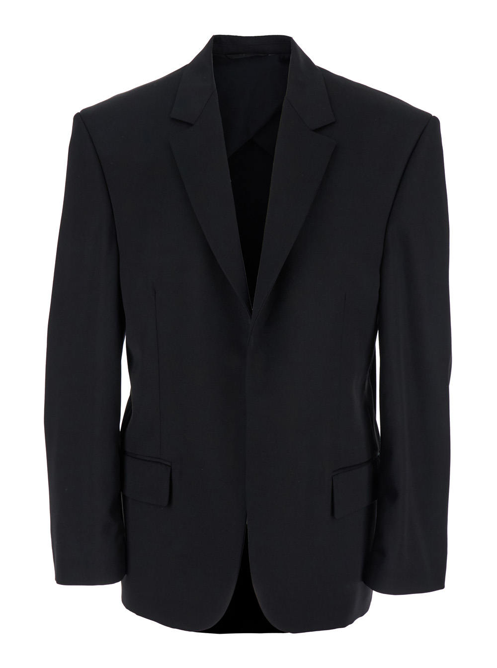 Balenciaga Men's Black Single-Breasted Jacket With Notched Revers In Wool Man Blazers