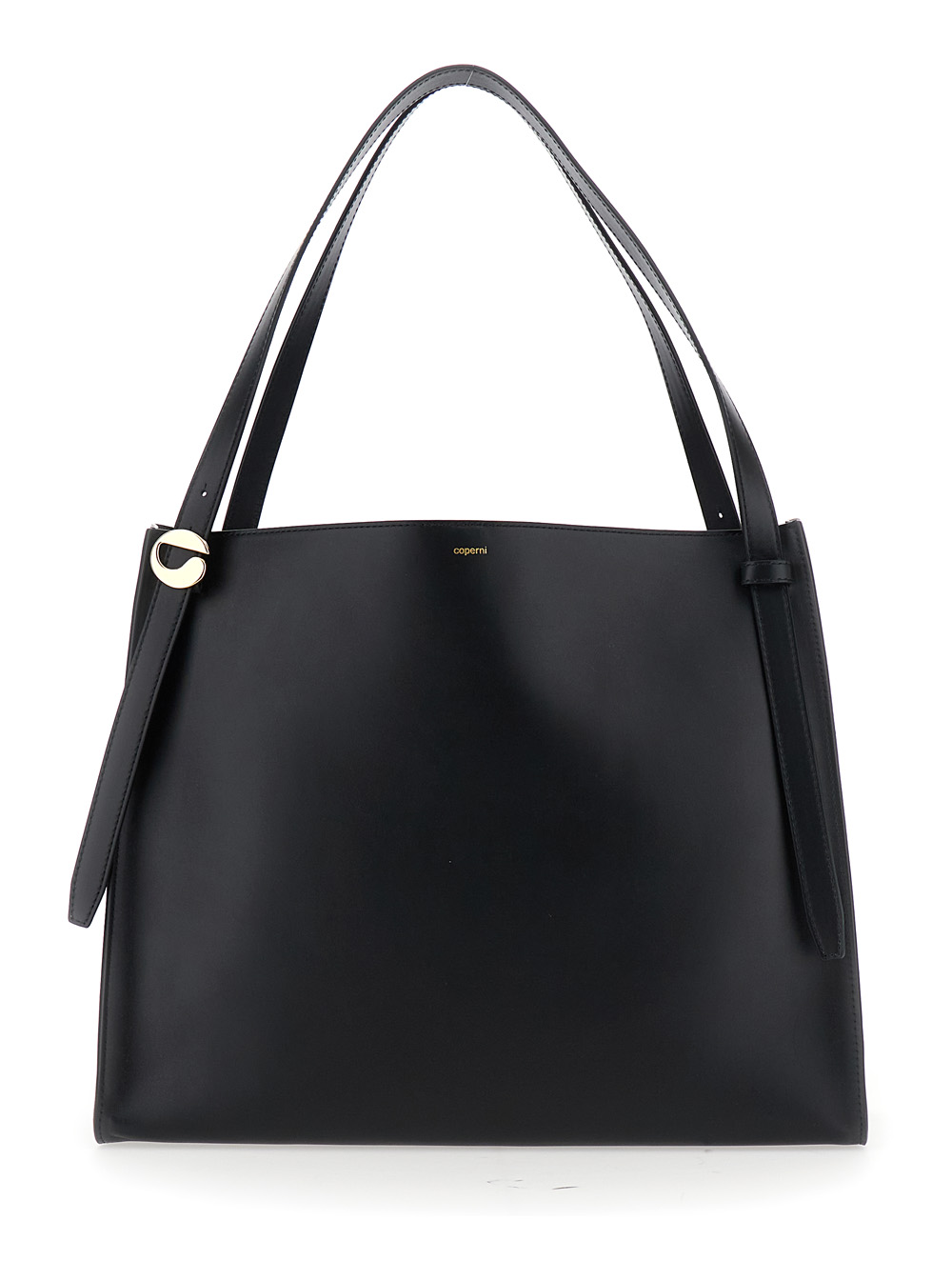 Coperni Women's Black Shoulder Bag With Logo Detail And Lettering On The Front In Leather Woman Cow