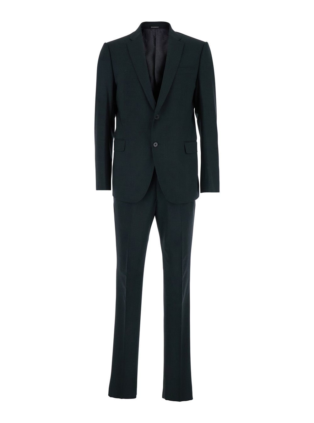 Emporio Armani Men's Grey Single-Breasted Suit With Notched Revers In Wool Blend Man Virgin Elastane Suits