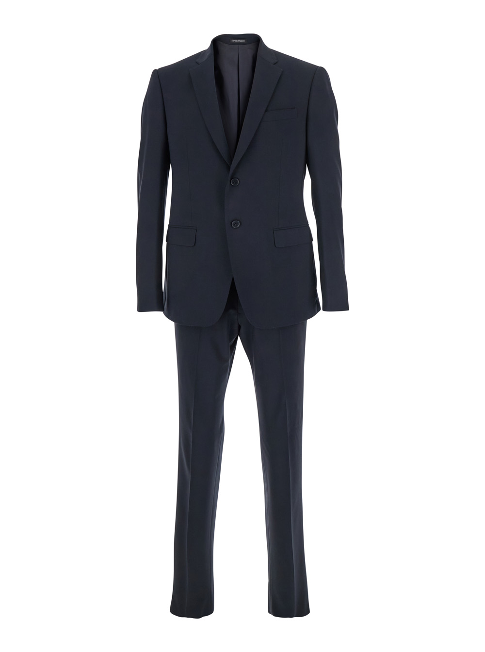 Emporio Armani Men's Blu E Double-Breasted Suit With Classic Revers In Wool Man Virgin Elastane Suits