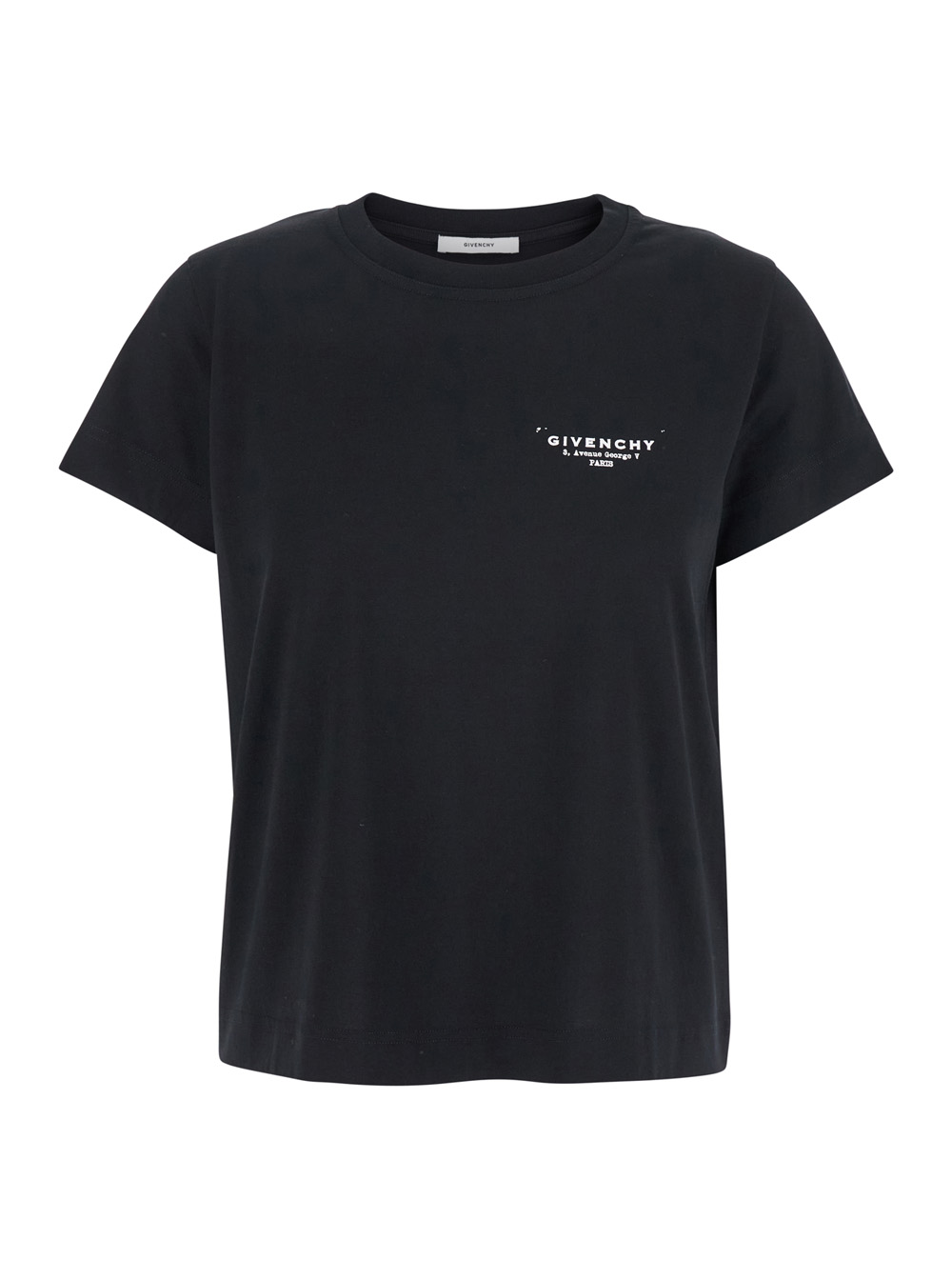 Givenchy Women's Black Crewneck T-Shirt With Logo Lettering On Front And Rear In Cotton Woman Tshirts Polo Shirts
