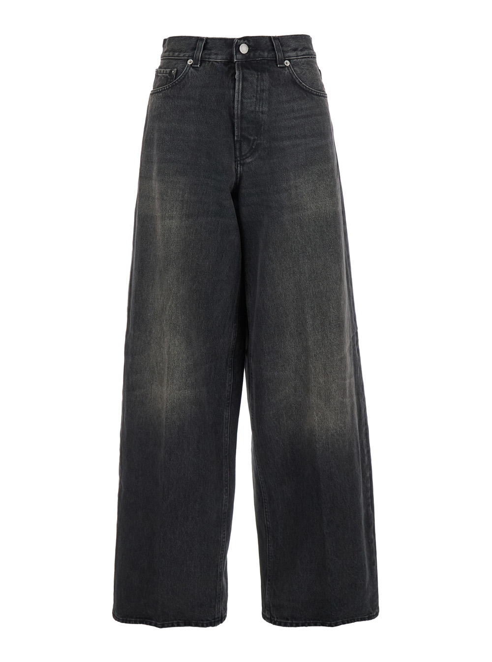 Haikure Women's Grey Bethany Jeans With Logo Patch On The Rear And Wide Leg In Denim Woman Cotton