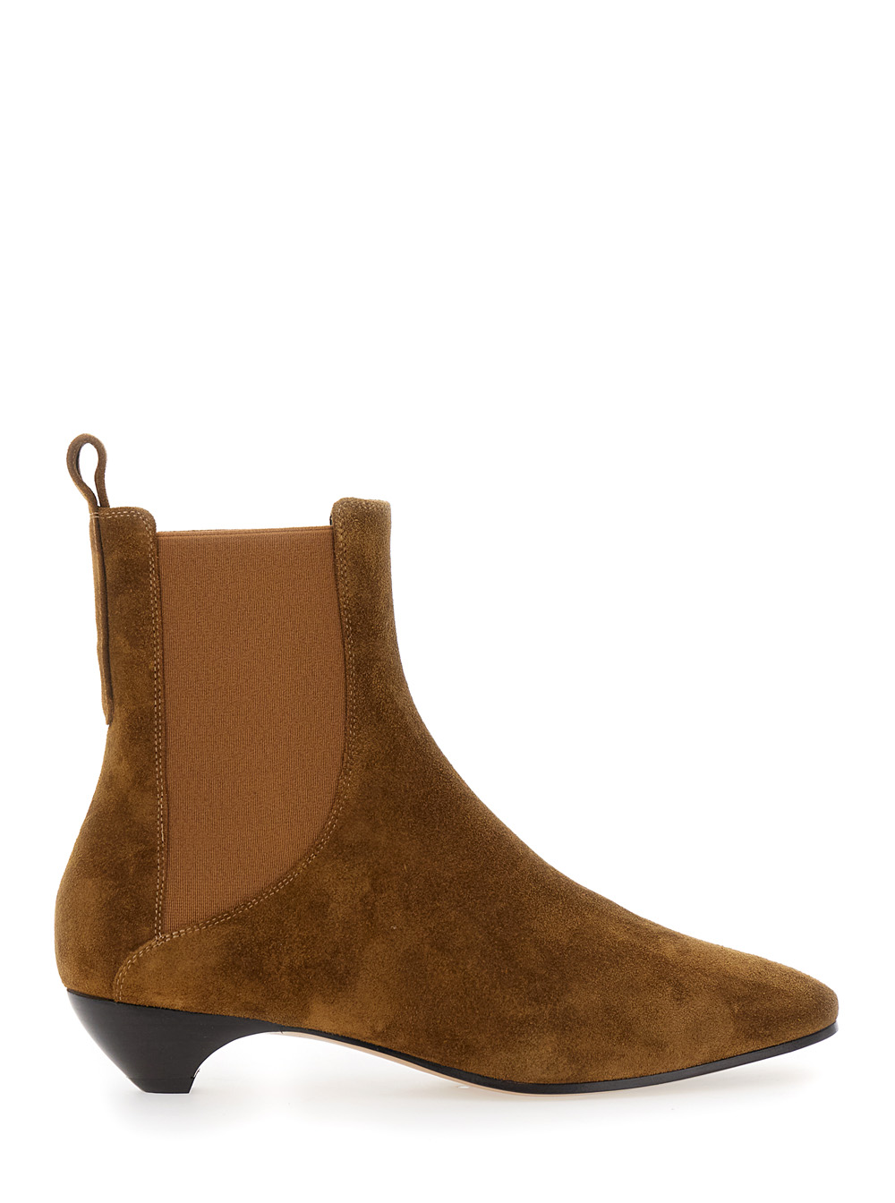 Le Monde Beryl Allegra Chelsea Beige Ankle Boots with Elastic Panels in Suede Woman Brown – Women