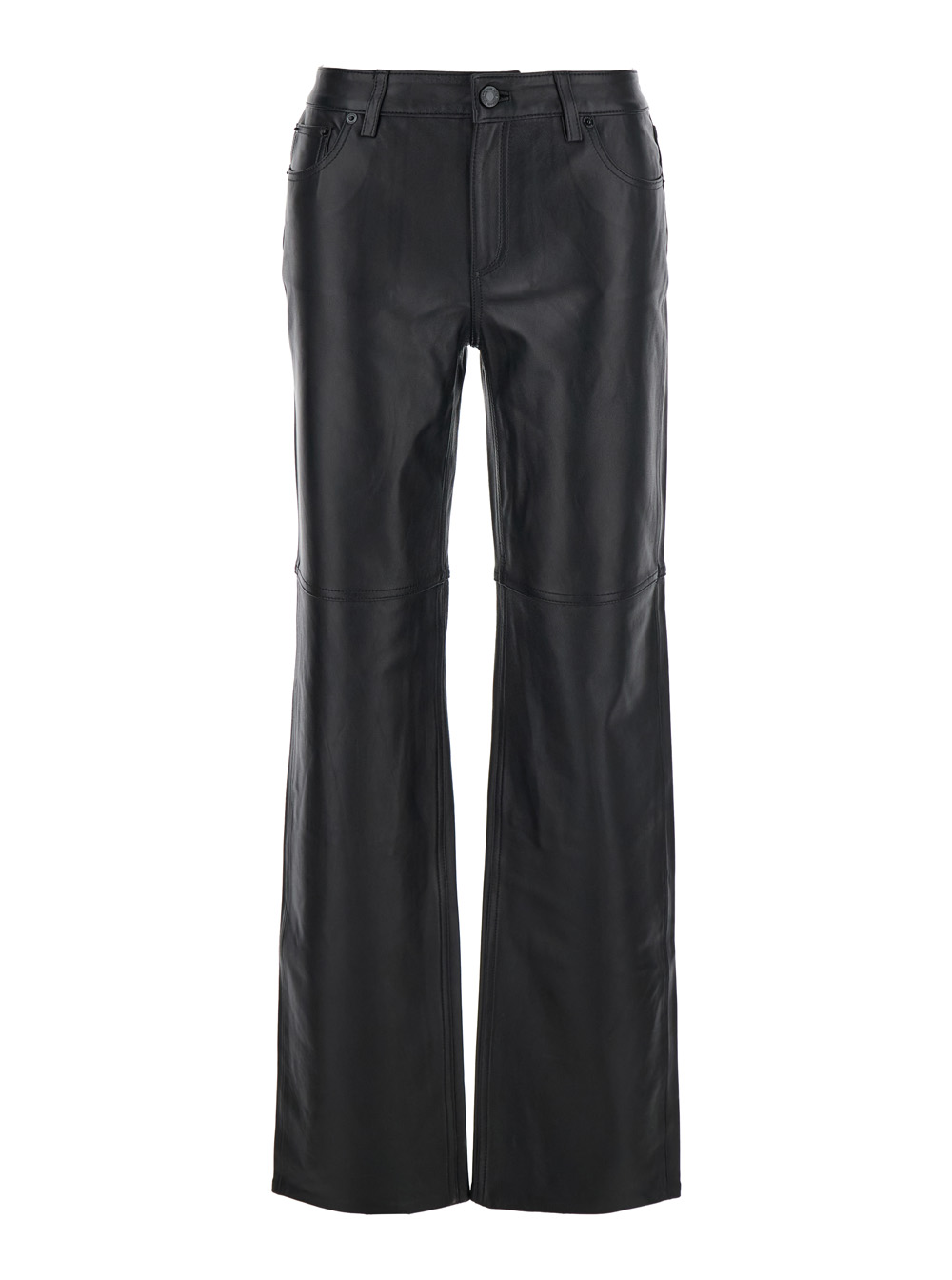 Michael Michael Kors Black Pants with Belt Loops in Leather Woman Lamb Trousers – Women
