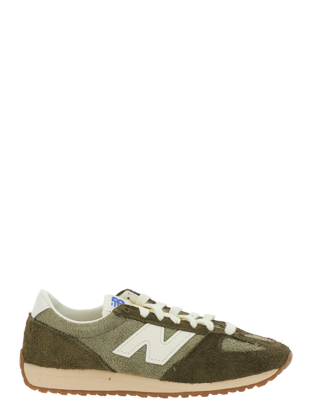 New Balance Unisex Green Low Top Sneakers With Logo Patch Suede