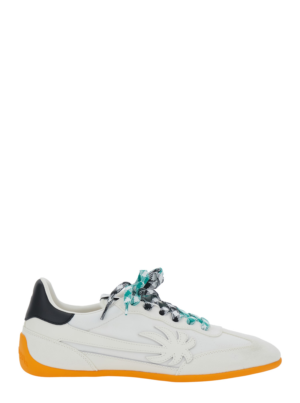 Palm Angels Men's White Pa 5 Low Top Sneakers With Logo Patch On The Tongue And Contrasting Heel In Leather Man Calf