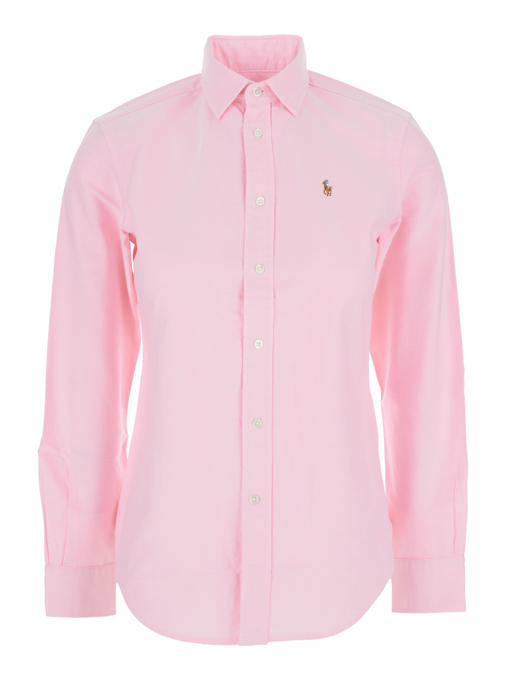 Polo Ralph Lauren Women's Pink Shirt With Classic Collar And Logo Embroidery On The Front In Cotton Woman Blouses
