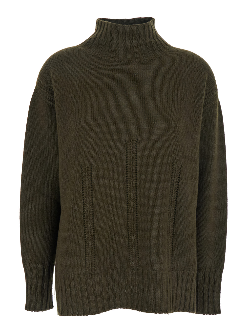 Tom Ford Brown Sweater with Mock Neck and Dropped Shoulders in Cashmere Cotton Blend Woman Jersey – Women