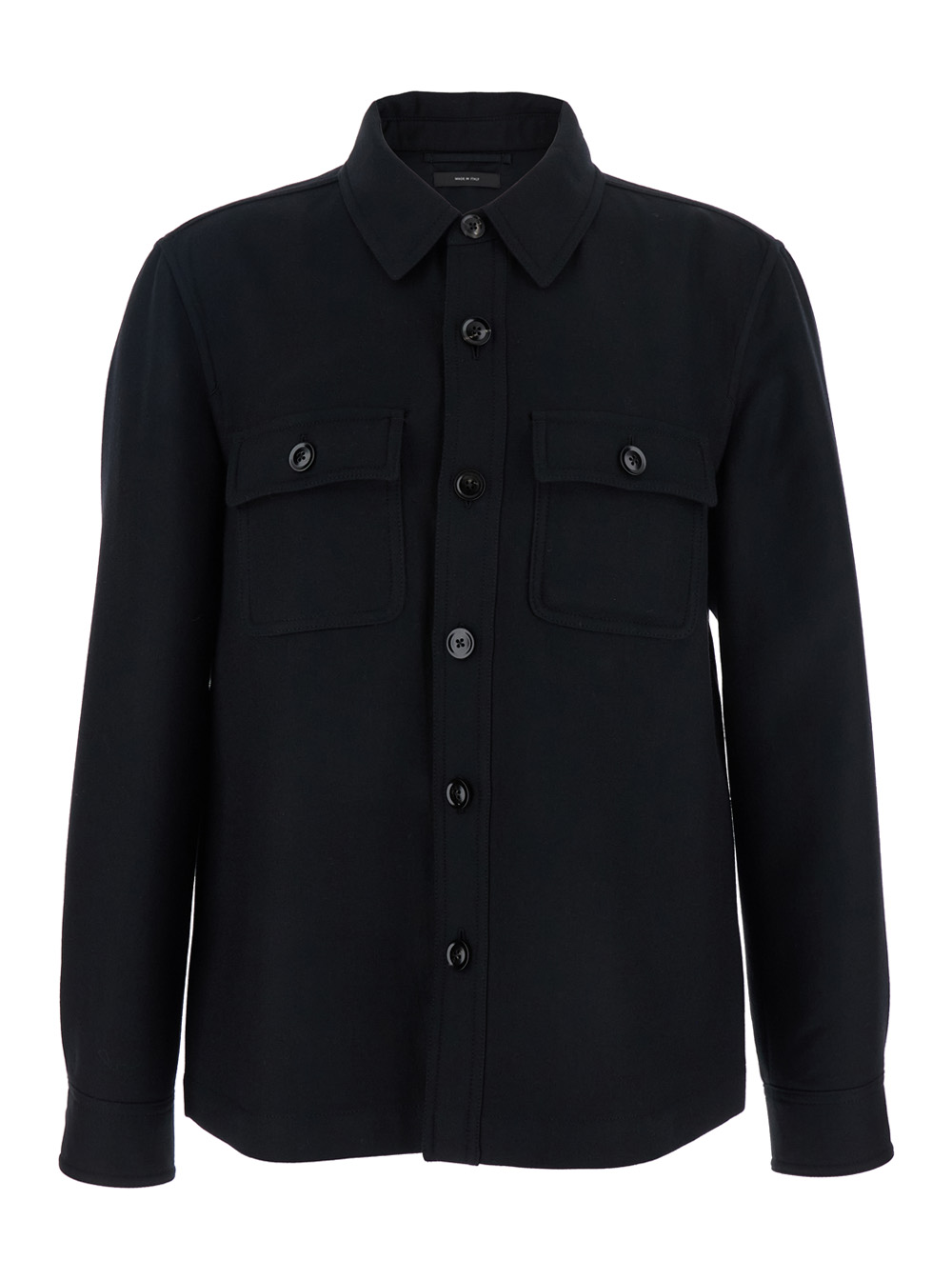 Tom Ford Men's Black Jacket With Flap Pockets On The Chest In Wool Man Silk Outerwear