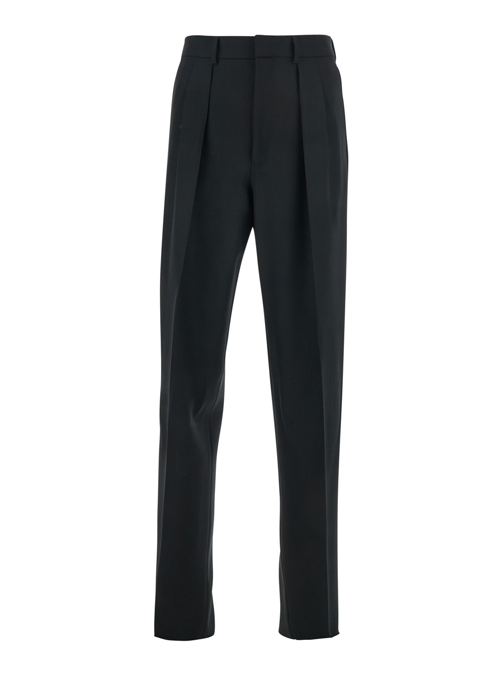 Tom Ford Men's Black Pants With High Waist And Pences In Wool Man Trousers