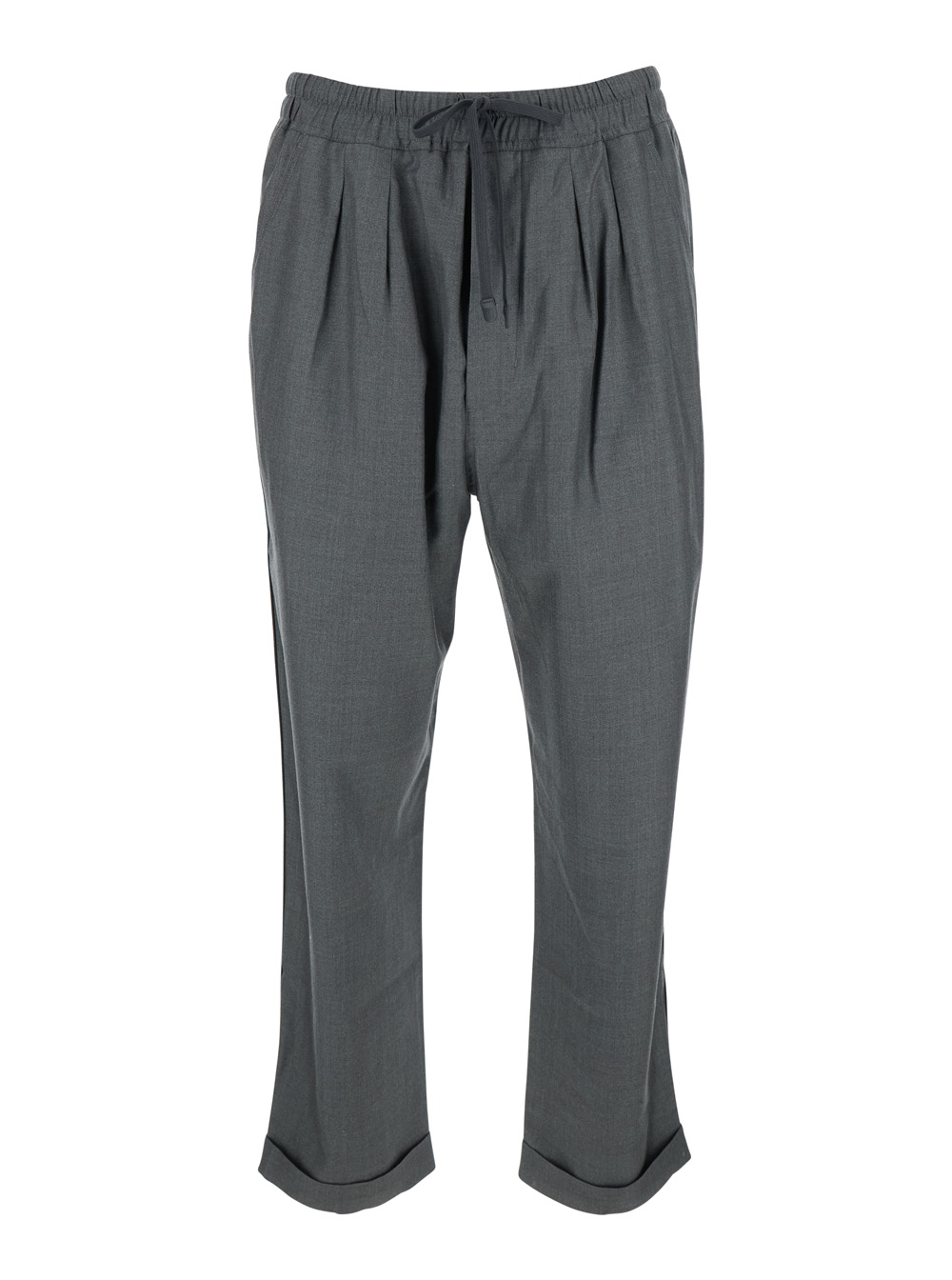 Tom Ford Men's Grey Trousers With Elasticised Waist And Pences Detailing In Silk Man