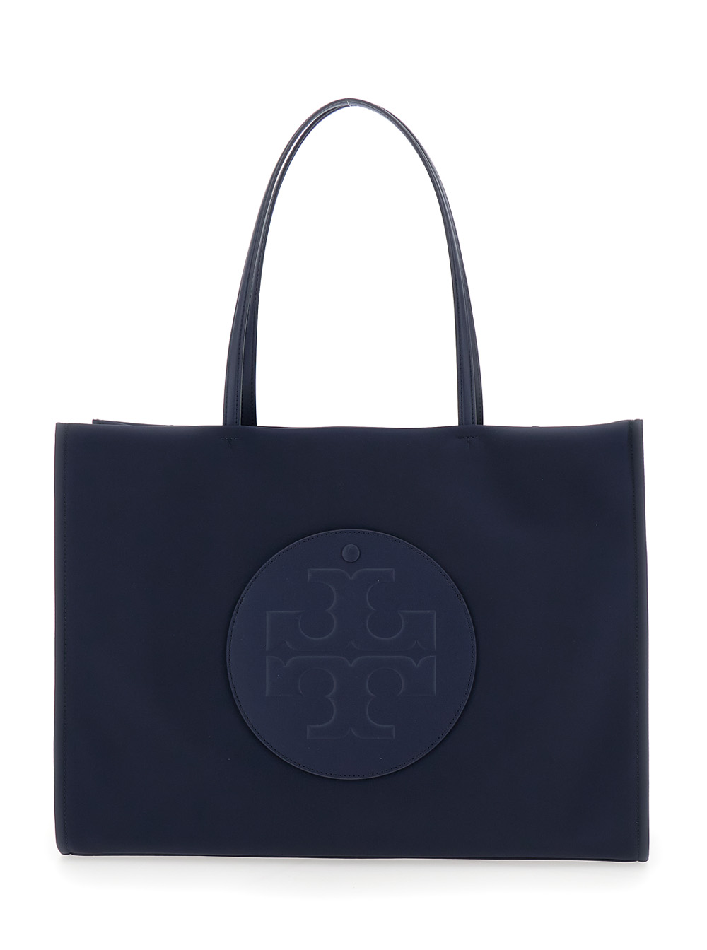 Tory Burch Women's Blu Ella E Large Tote Bag With Tonal Logo Detail In Tech Fabric Woman Nylon
