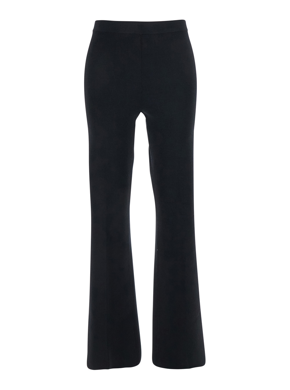 Twinset Women's Black Flared Pants With Logo Plaque On The Rear In Viscose Blend Woman Polyamide Elastane Trousers