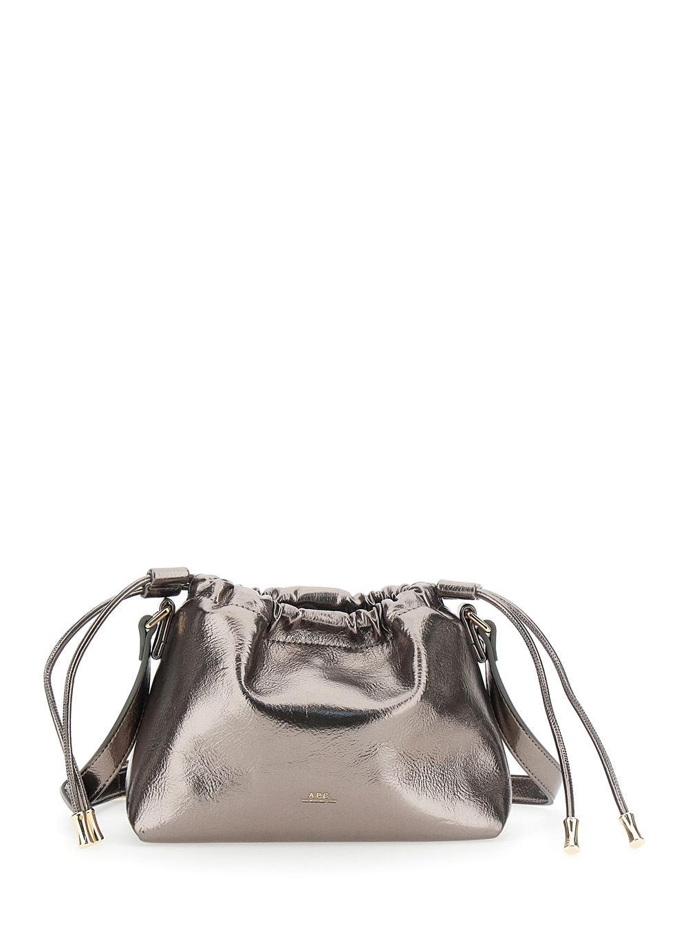A.p.c. Women's Metallic A. P.c. Shoulder Bag With Logo Lettering On The Front And Drawstring Closure Ecoleather Woman
