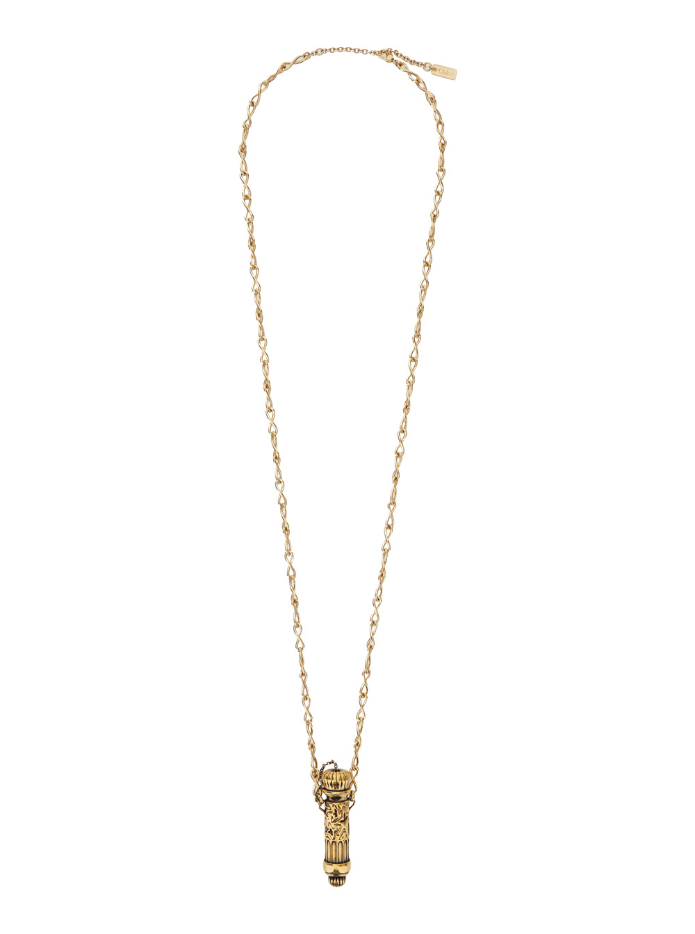 Chloé Women's Metallic Gold Colored Chain Necklace With Pendant In Metal Woman Brass Necklaces