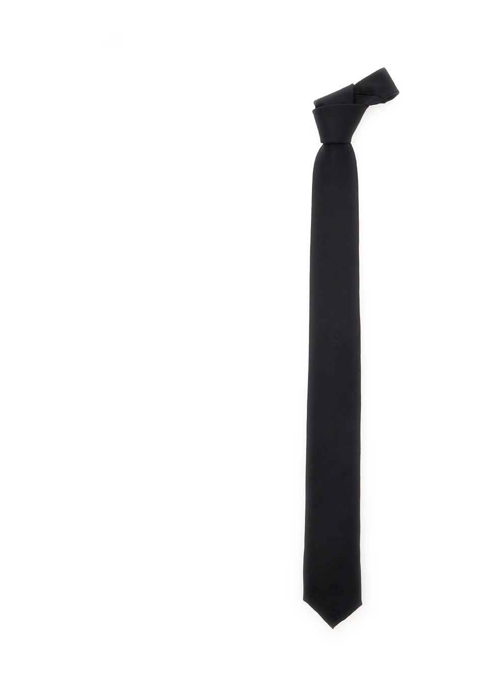 Dolce & Gabbana Men's Black Tie With Closure On The Rear And All-Over Logo Embroidery In Silk Man Papillon Ties
