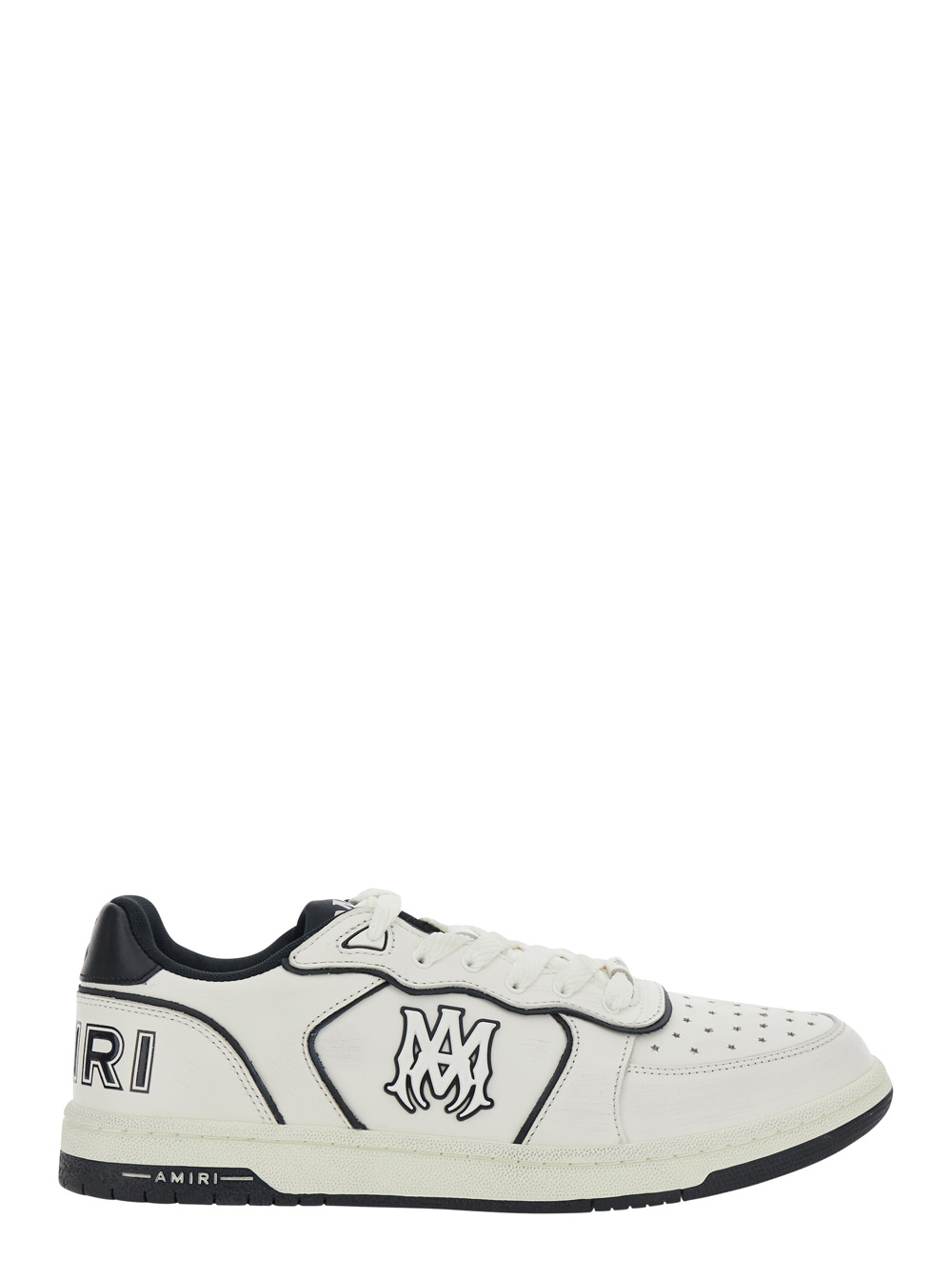 Amiri Amiri Newport White Sneakers Low Top With Logo Patch On The Side And Contrasting Heel Leather Lettering For Men - Men　アミ