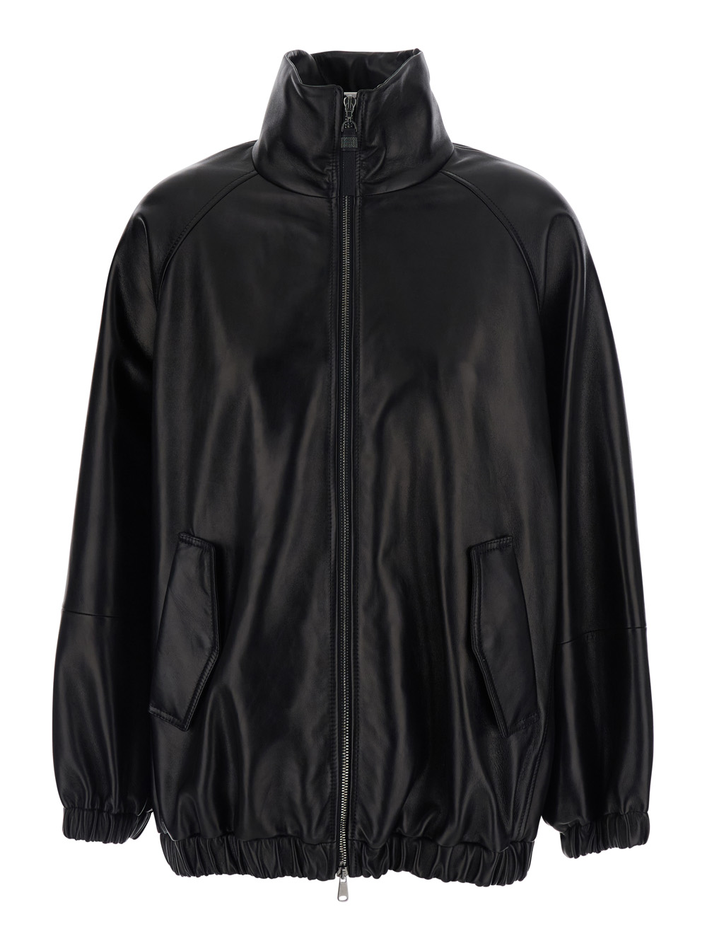 Brunello Cucinelli Leather Jacket Black – Women