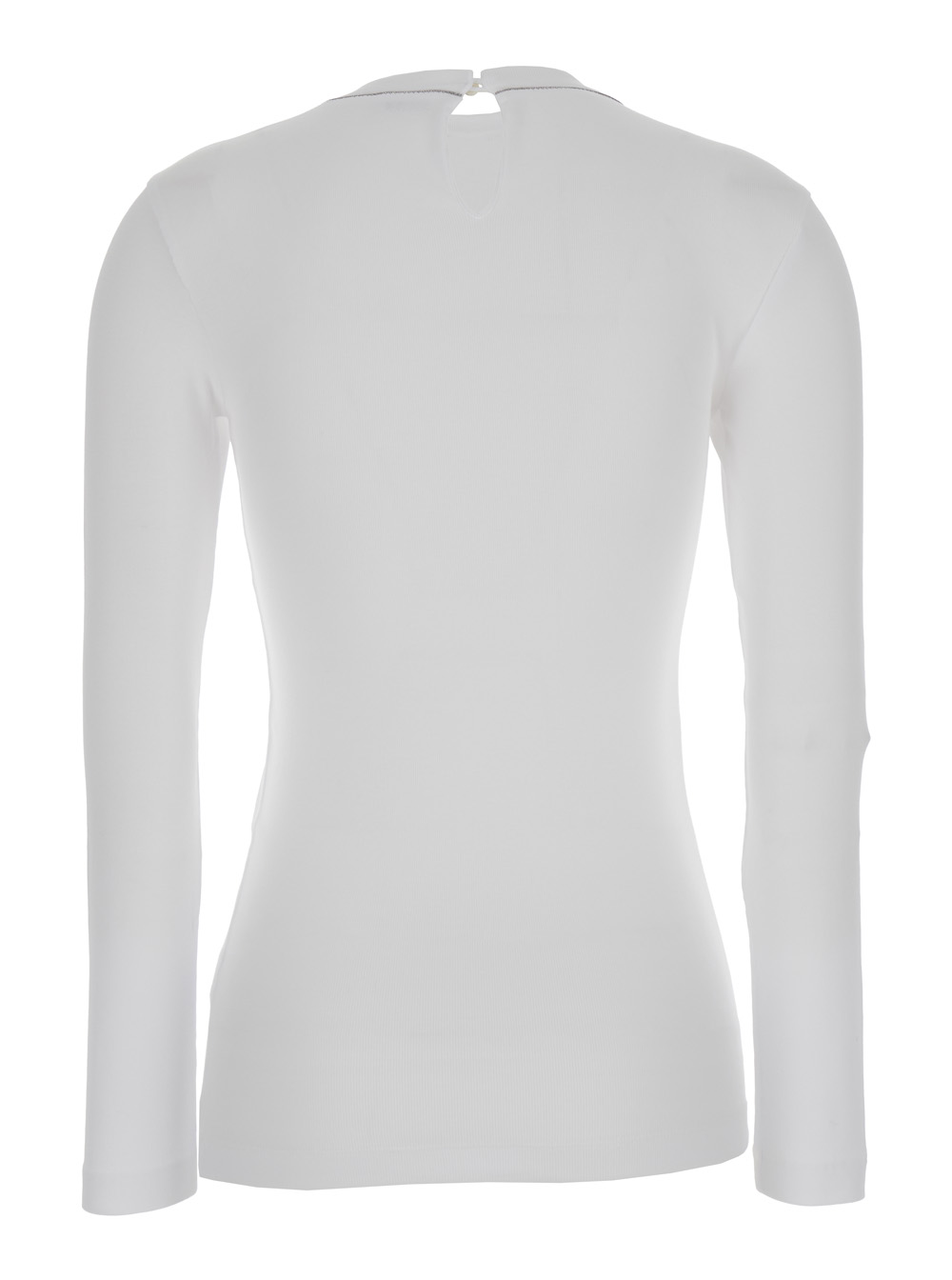 BRUNELLO CUCINELLI Brunello Cucinelli Long Sleeves T-Shirt White Tshirts And Polo Shirts - Women　Brunello Cucinelli 長袖 T シャツ ホワイト T シャツとポロシ
