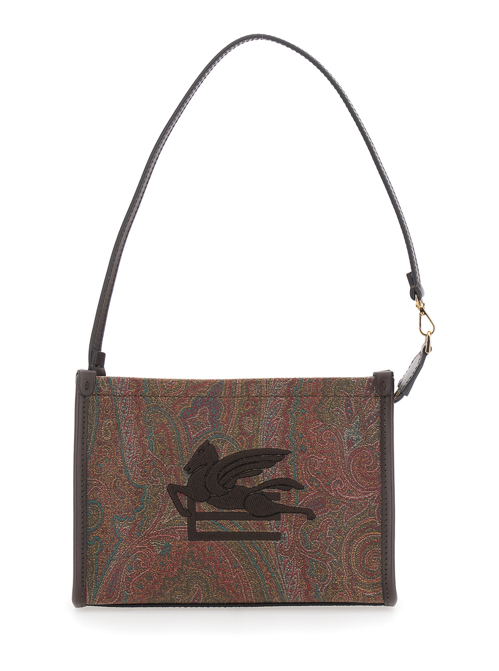 ETRO Etro Clutch Arnica With Embroidered Logo On The Front And All-Over Pattern Cotton Blend Brown Women Polyester Clutches P