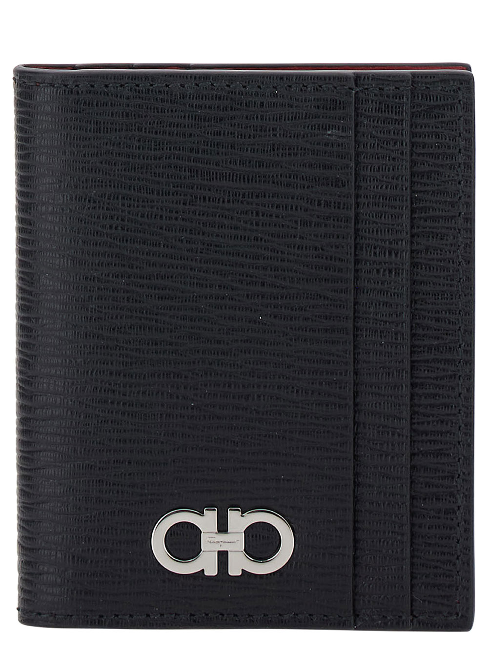 Ferragamo Men's Black Card Holder With Gancini Detail Leather For Calf Products