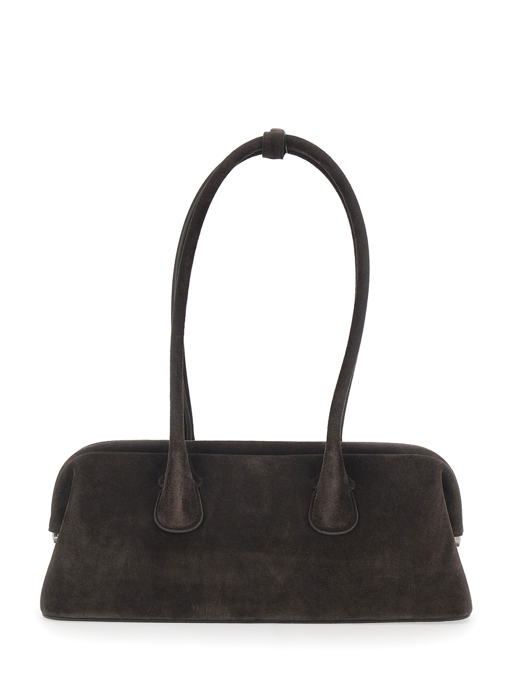 Osoi Shoulder Bag Boat Wide With Round Handles Brown Suede For Women Cow – Women