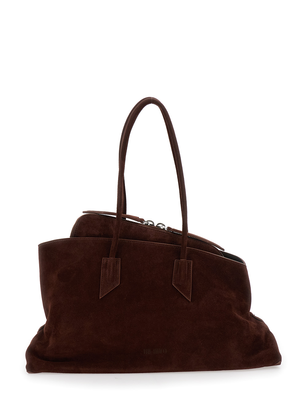 The Attico Shoulder Bag La Passeggiata With Two Top Handles Brown Suede For Women – Women