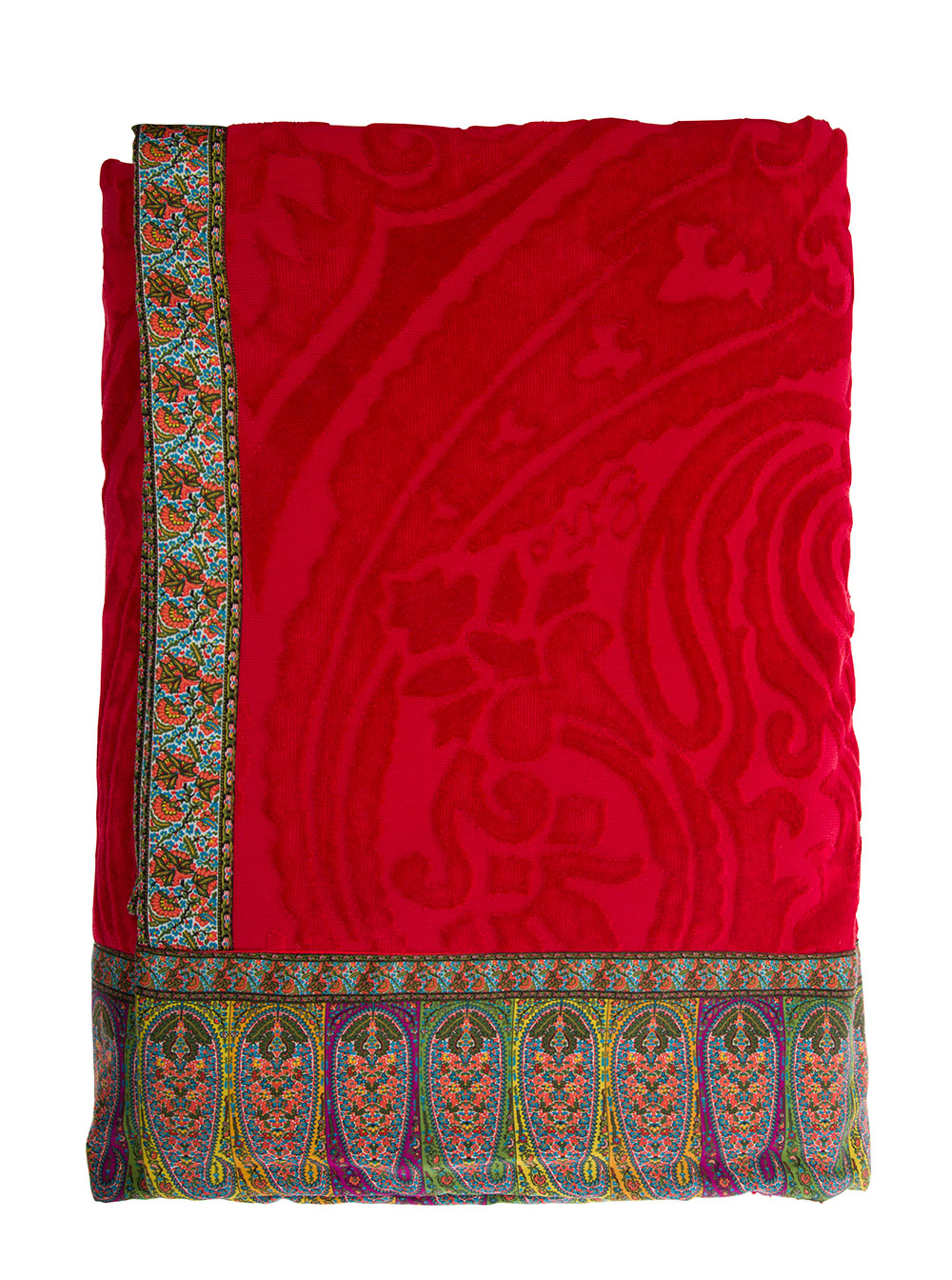 ETRO Etro Home Red Beach Towel With Contrasting Lining Cotton Home Towels　エトロ ホーム レッド ビーチ タオル コントラスト裏地付き コットン ホームタオル