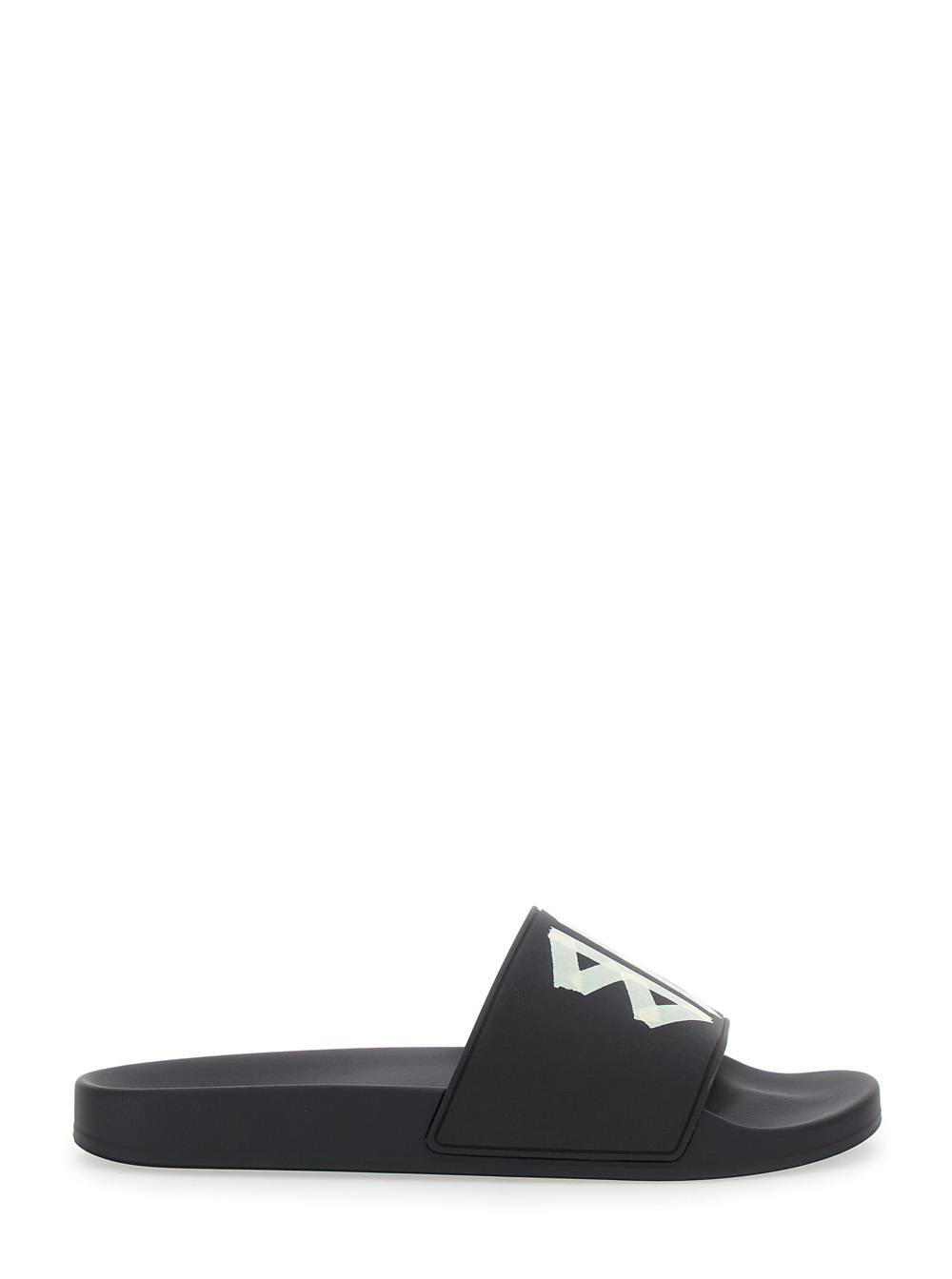 BALENCIAGA Balenciaga Black Sandals with Maxi Contrasting Logo in Tech Fabric Man Tpu Flat Shoes - Men　バレンシアガ ブラック サンダル コントラスト マキシ 