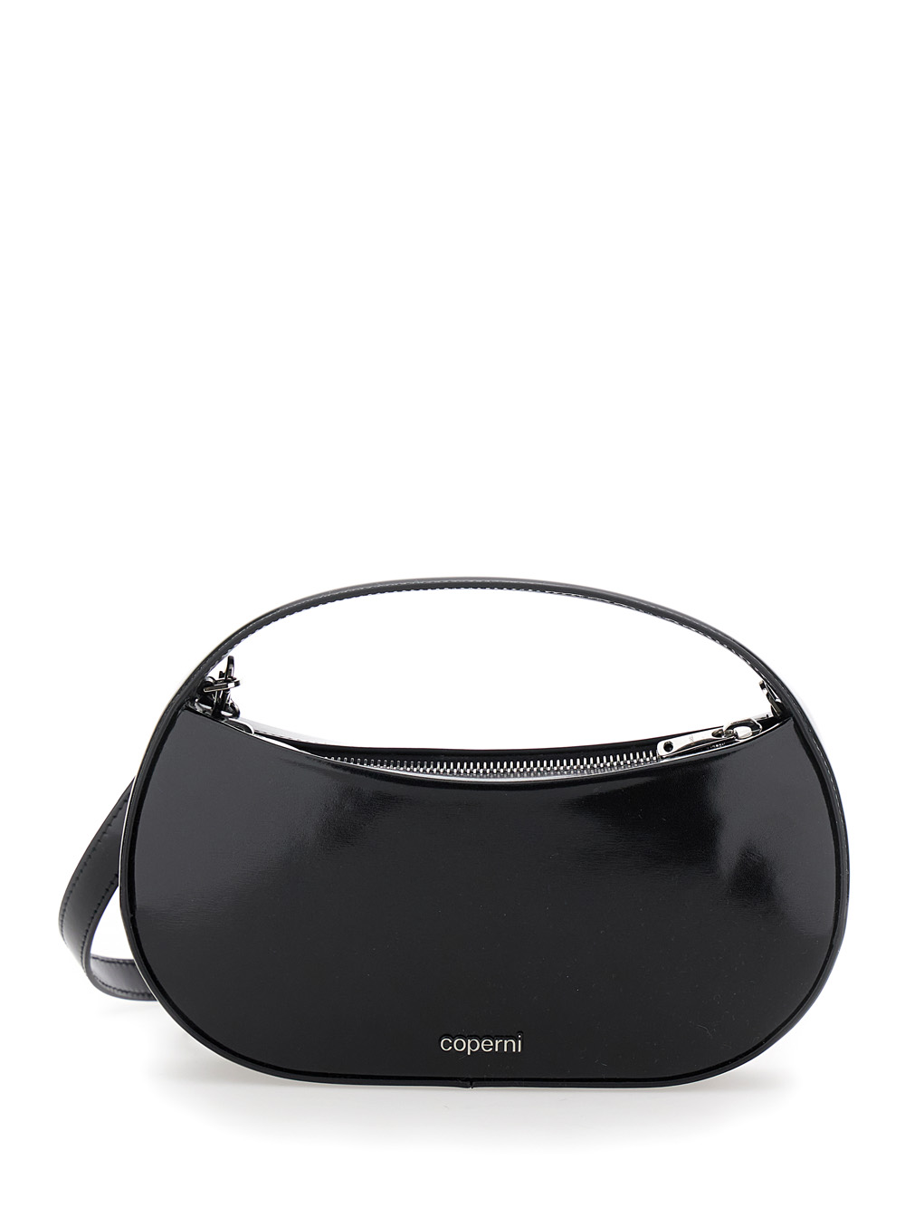 Coperni Women's Black Sound Swipe Small Handbag With Logo Detail In Leather Woman Calf Hand Bags