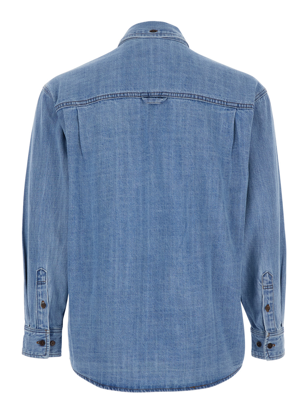 Dunst Men's Light Blue Blue Jacket With Patch Pockets On The Chest In Denim Man Light Cotton Outerwear