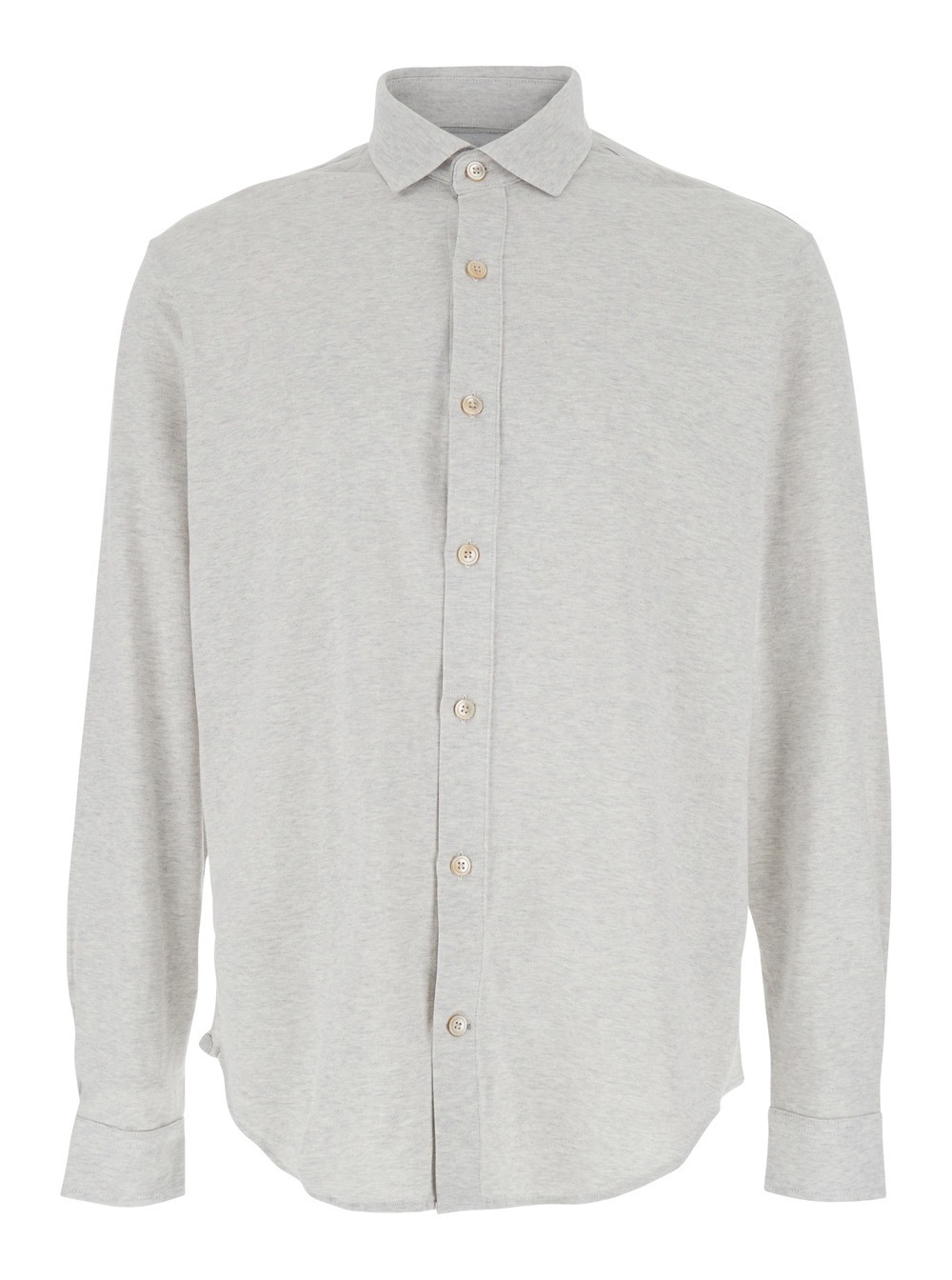 Eleventy Men's Grey Shirt With Classic Collar In Cotton Man And Blouses