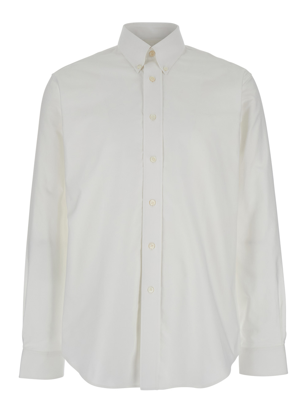 Givenchy Men's White Shirt With Logo Embroidered On The Front In Cotton Man And Blouses