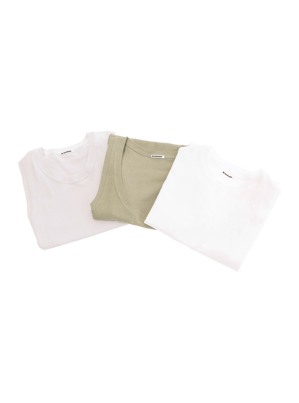 Jil Sander Women's Multicolor Crewneck Top With Three-Layer Design And Side Logo In Cotton Woman Tops