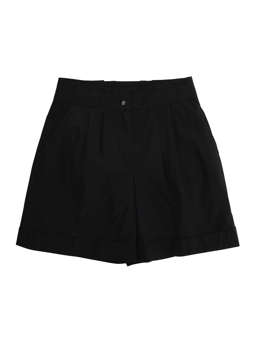 Moncler Kids Girls Black Shorts With Logo Patch On The Back In Techl Fabric Polyester And Bermuda - Kids