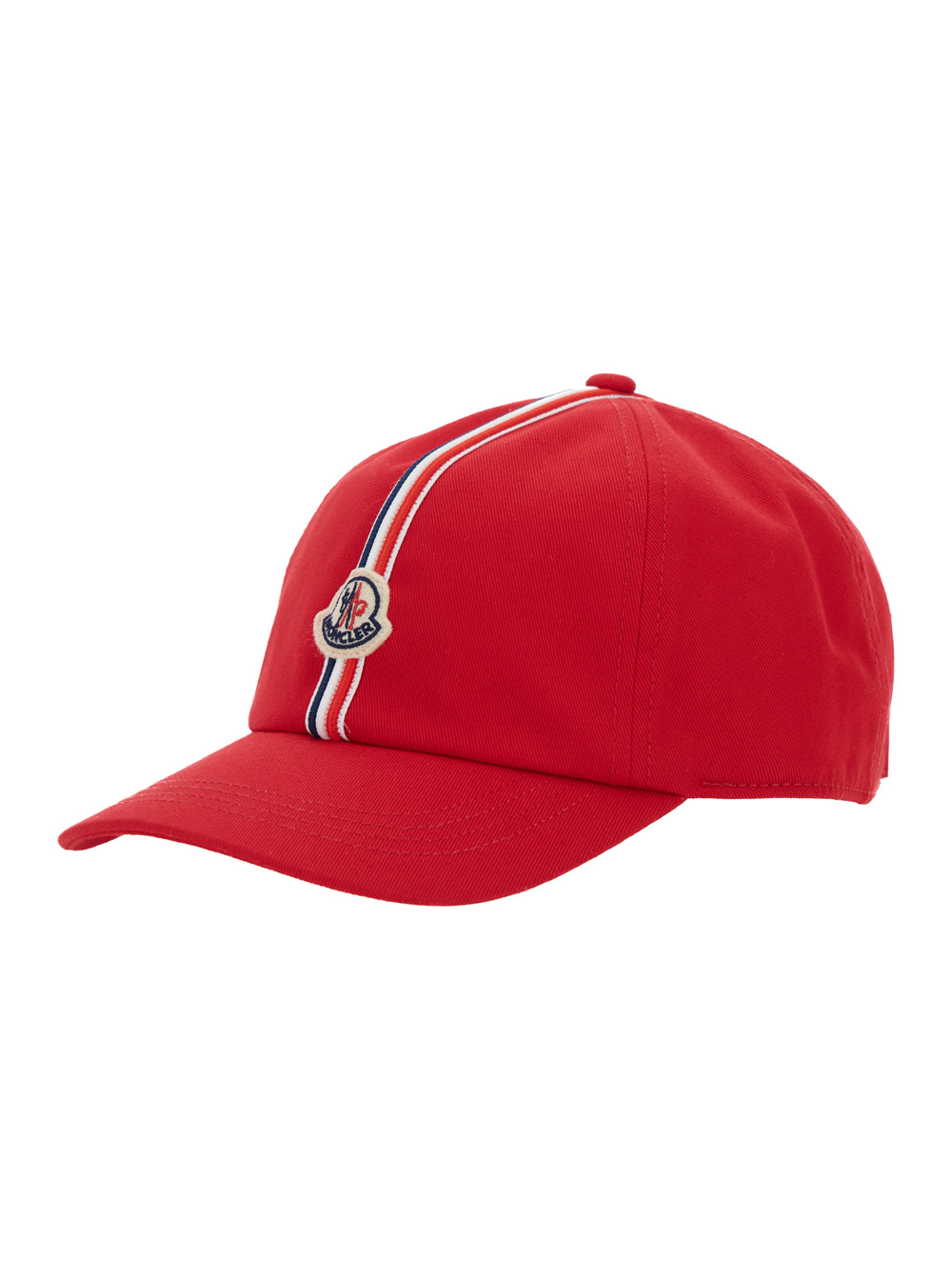 Moncler Kids Boys Red Baseball Hat With Logo Patch On The Front In Cotton And Gloves - Kids