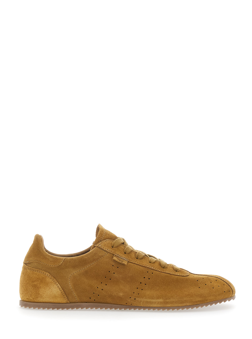 AMI Paris AMI Paris Brown Sneakers With Perforated Design And Embossed Logo On The Back In Suede Man - Men　AMI Paris ブラウンスニーカー、背面に