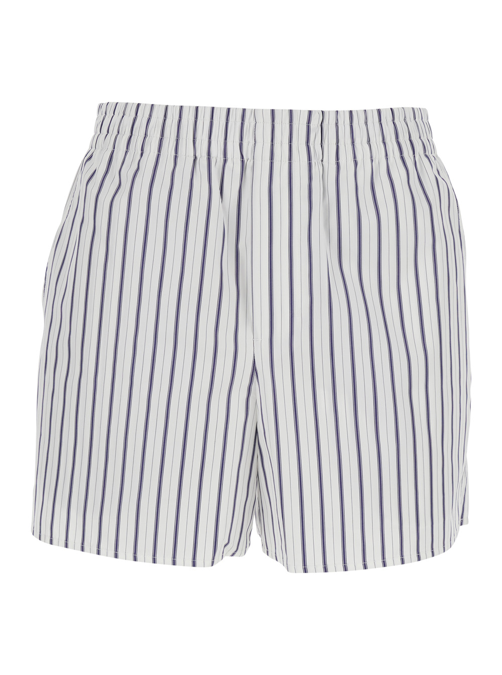AMI Paris AMI Paris White Shorts with Elastic Waist and All-Over Striped Motif for Women Cotton Bermuda - Women　AMI Paris ホワイト ショー