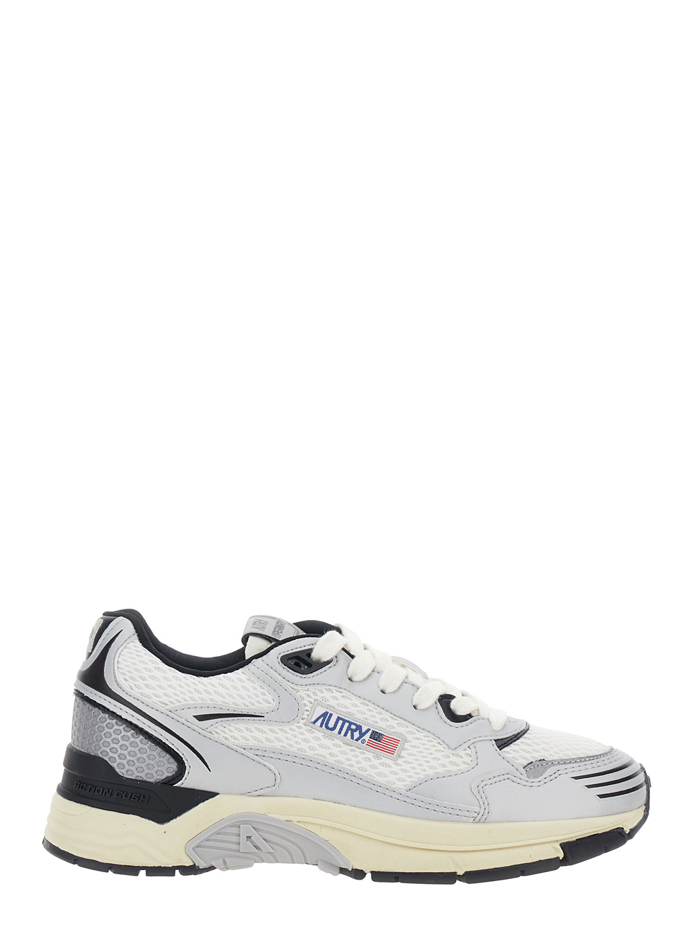 Autry Women's White Sneakers Hyperway With Mesh And Nylon Details - In Polyurethane Blend Men Cow