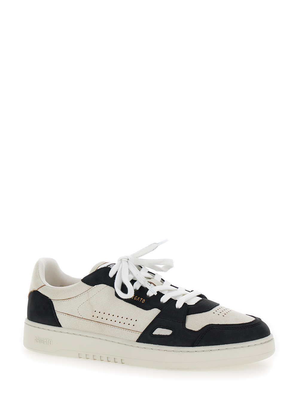 Axel Arigato Men's White/Black And Beige Leather Logo Dice Lo Bicolor Sneakers Recycled Polyester