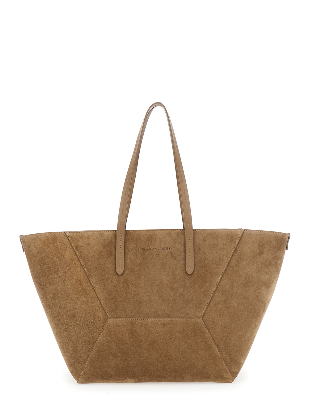 Brunello Cucinelli Women's Beige Tote Bag Duo Medium With Leather Handles For Calf