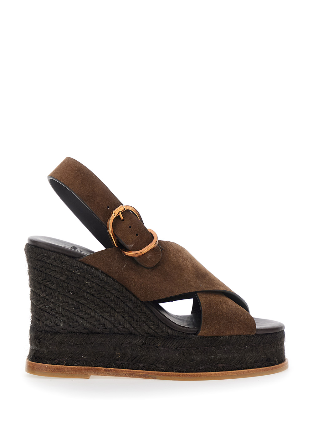 Castañer Women's Brown Bettina Wedges With Adjustable Strap And Logo On The Insole Leather For