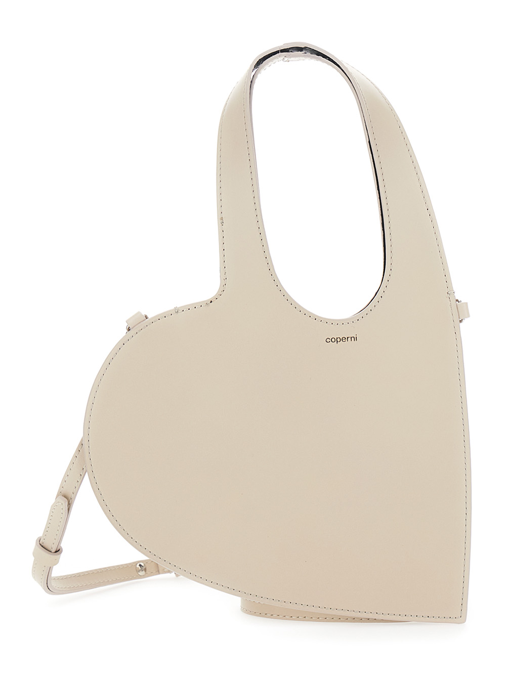 Coperni Women's Beige Baby Heart Shoulder Bag In Shape With Adjustable And Removable Leather Strap For Cow Crossbody