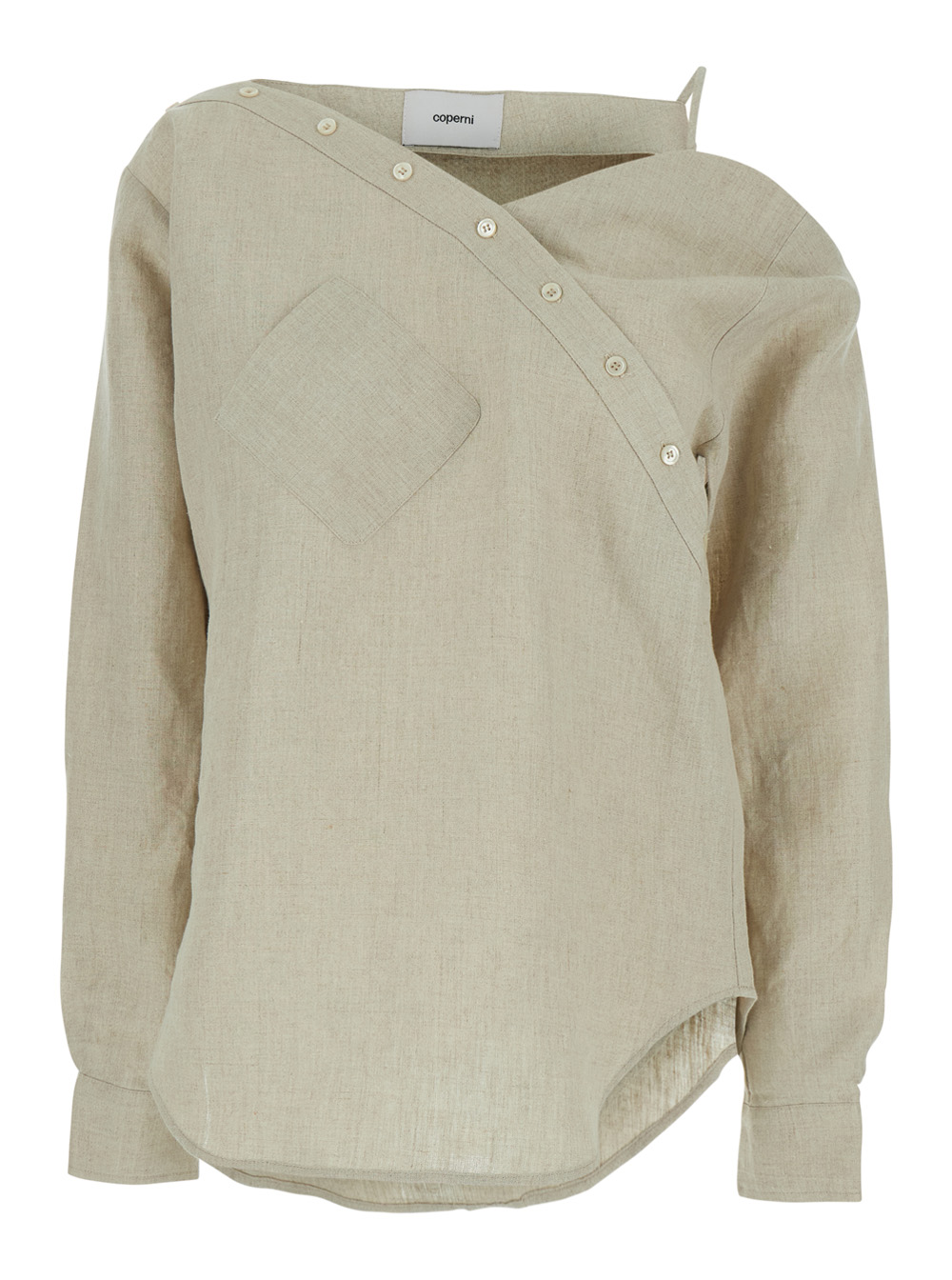 Coperni HEART SHIRT Beige with Classic Collar and Long Sleeves for Women Linen Blouses – Women