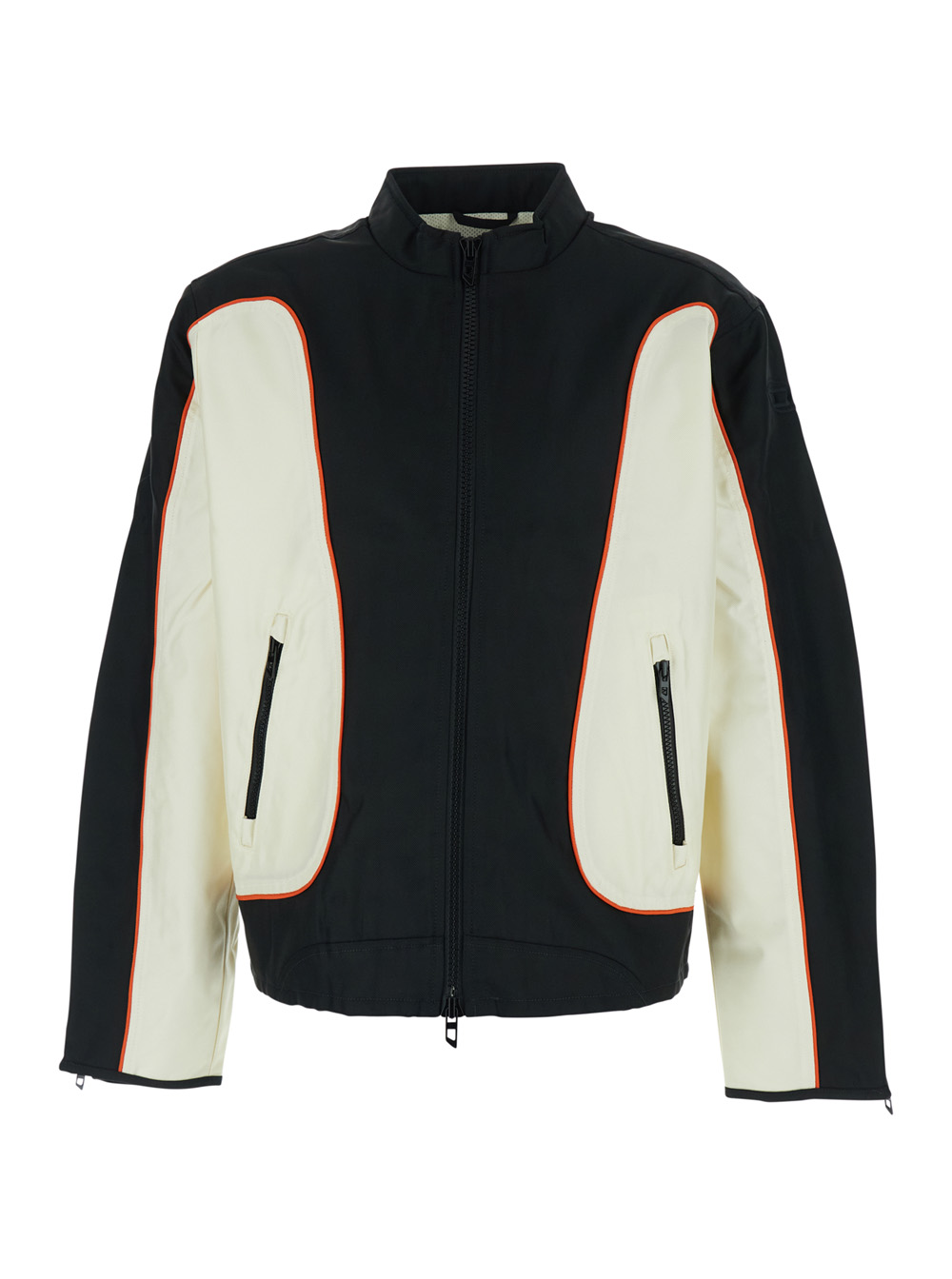 Diesel Men's White/Black J-Blink-Wrd Jacket - With Front Closure In Tech Fabric For Outerwear